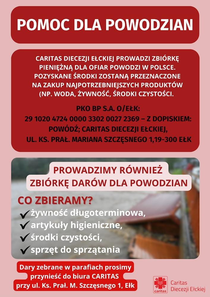 Podziękowania za ofiarność solidarność z powodzianami