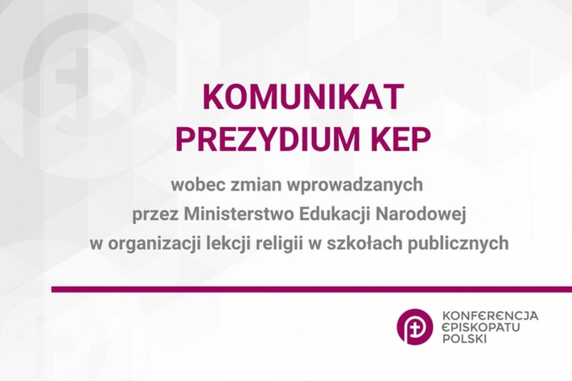 Komunikat wobec zmian w organizacji lekcji religii w szkołach publicznych