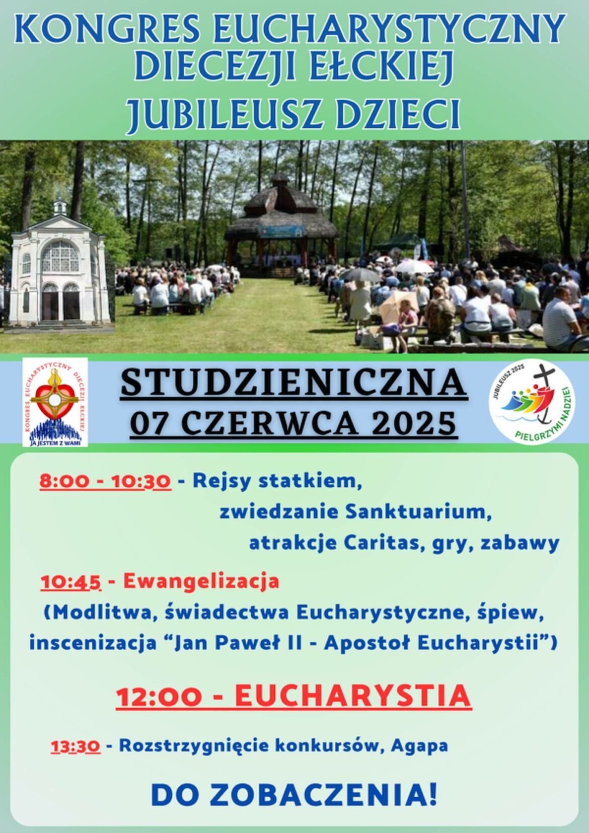 Jubileusz Dzieci i Stacja Dziecięca Kongresu Eucharystycznego Diecezji Ełckiej 7.06.2025 r. – zapowiedź